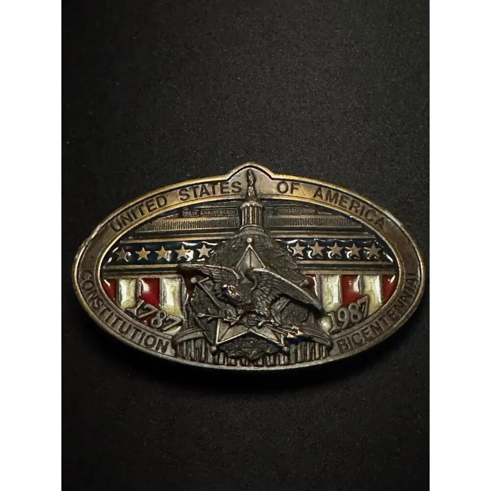 Vintage Heavy USA Bicentennial‎ Numbered Belt Buckle
